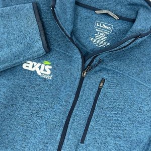 LL Bean Sweater Fleece Jacket Full Zip Embroidered 502207 Mens L Blue L3